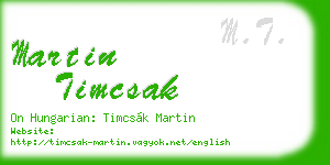martin timcsak business card